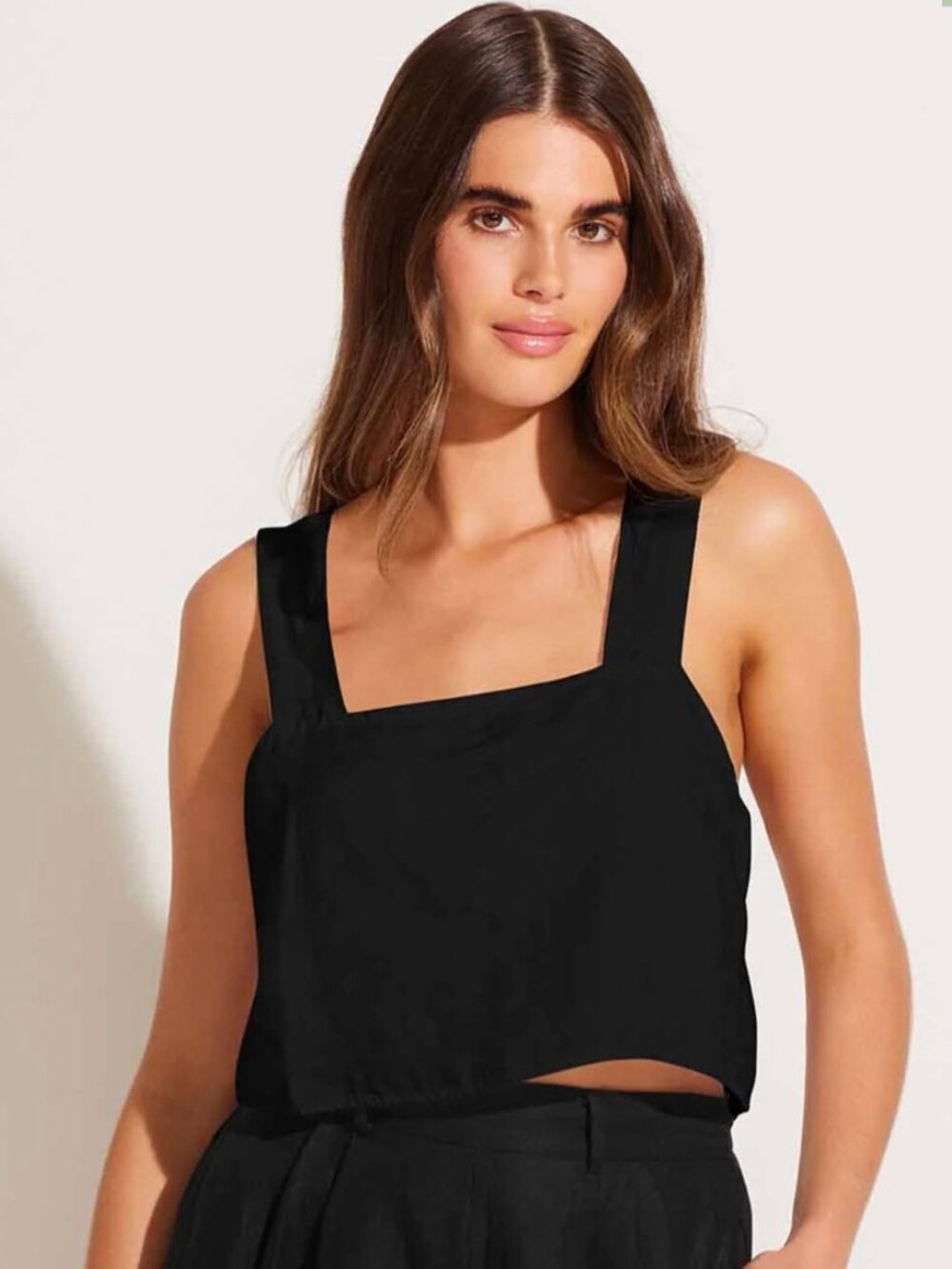 Vitamin A Tallows Crop Top - Black EcoLinen